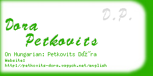 dora petkovits business card